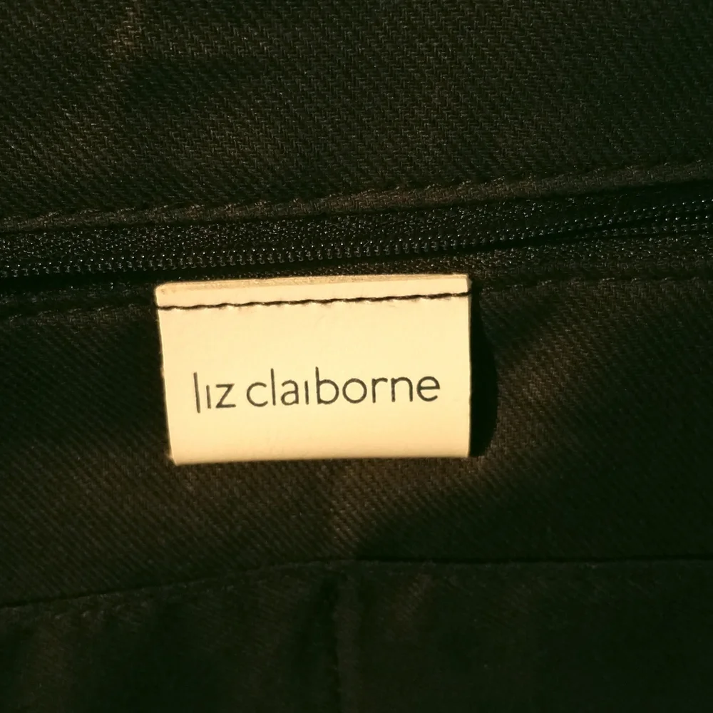 Liz Claiborne Tote Bag Black Work Messenger